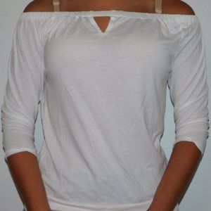 White Quarter Sleeve Tee